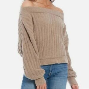 Free People XL Super Soft Off-Shoulder Ribbed Sweater | Cozy Chic